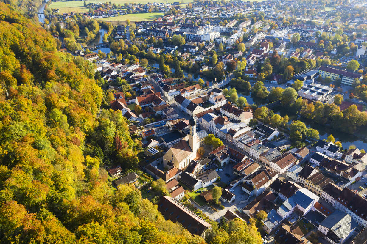 Wolfratshausen Stadt - Luftaufnahme